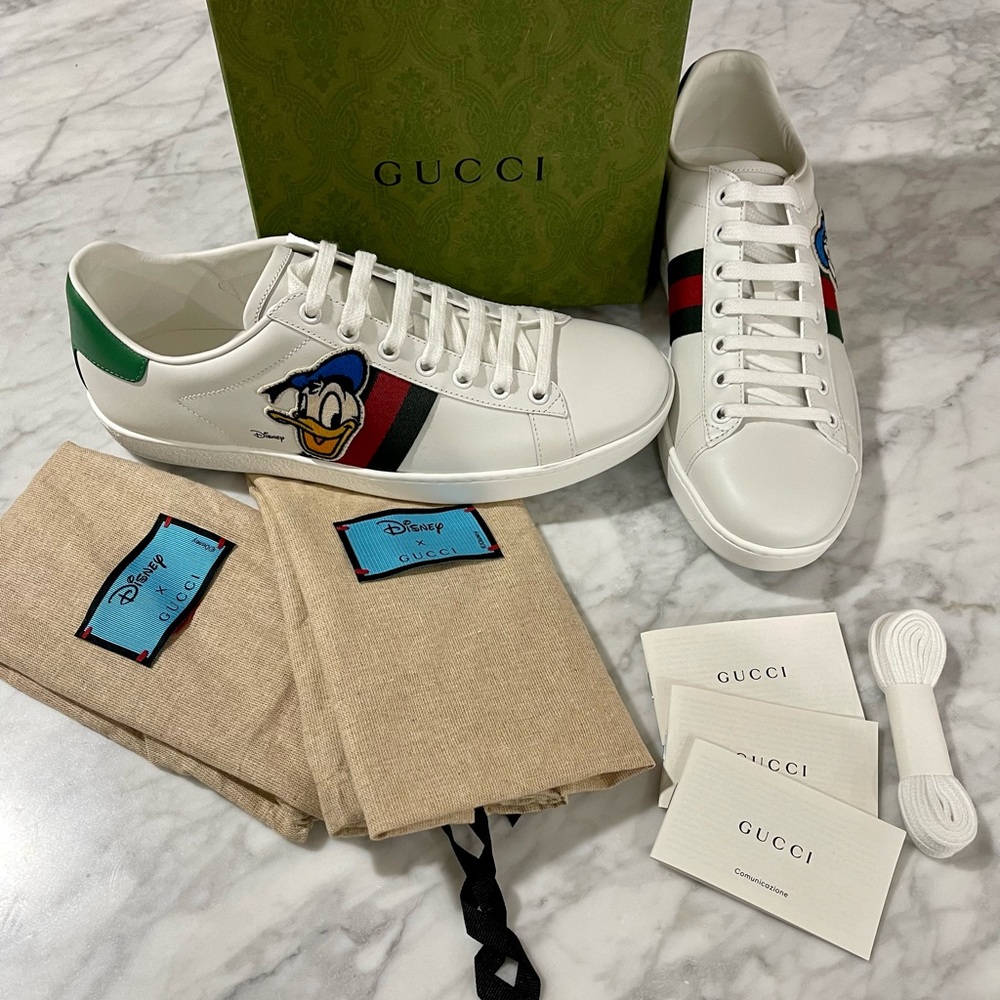 RARE Gucci Disney Donald Duck Ace sneakers 38.5 New With Box